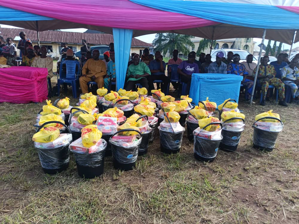Baskets gathered ahead of a community gathering