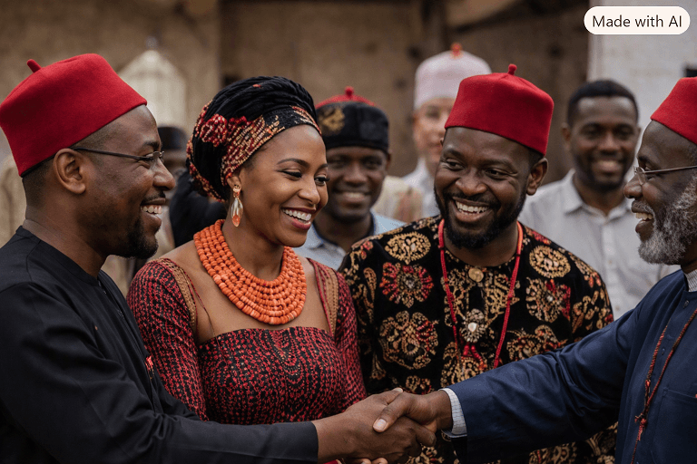 Egbu Town Union at a community event, with members gathered together in celebration
